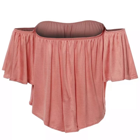 Off shoulder Salmon color ( never wear) NEW - Picture 3 of 3